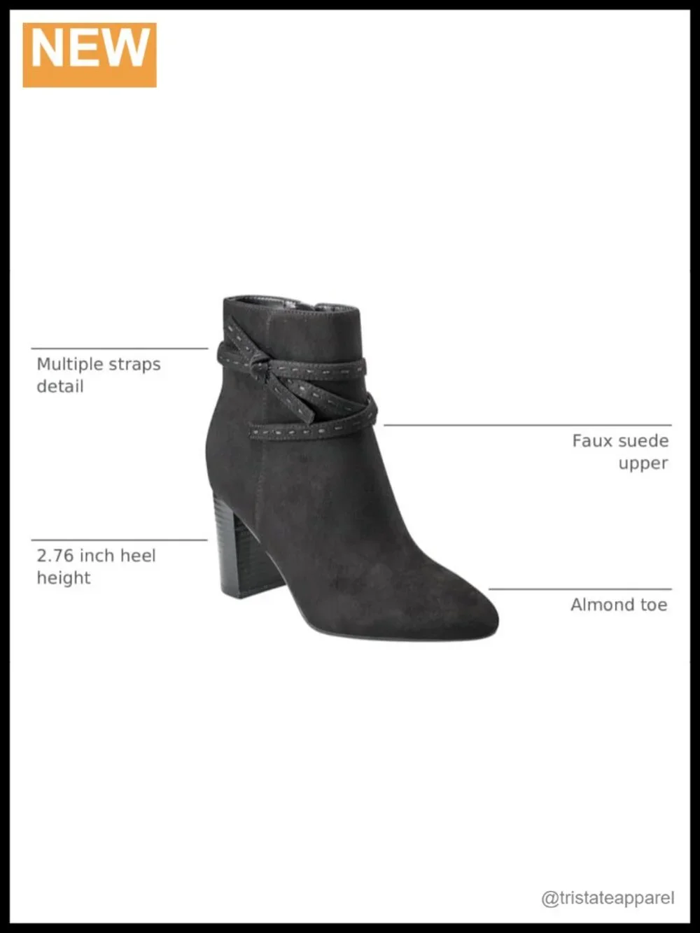 Faux Suede Ankle Booties with Stacked Heel and Side Knot